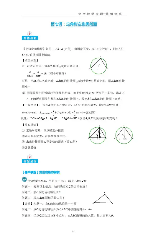 最值宝典第第七讲：定角对定边类问题