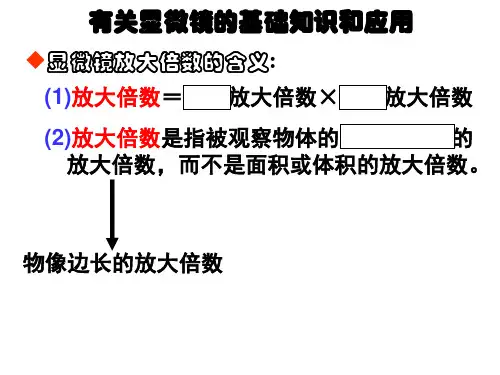 有关显微镜的基础知识和应用