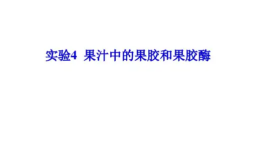 实验四 果汁中的果胶和果胶酶