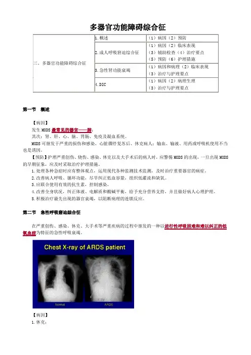 外科护理学图文讲义-多器官功能障碍综合征