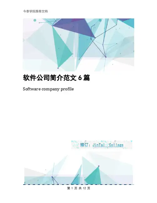 软件公司简介范文6篇