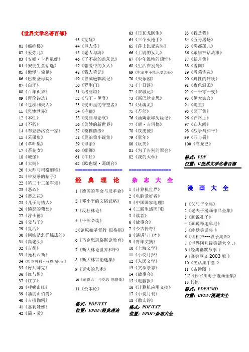 世界文学名著百部