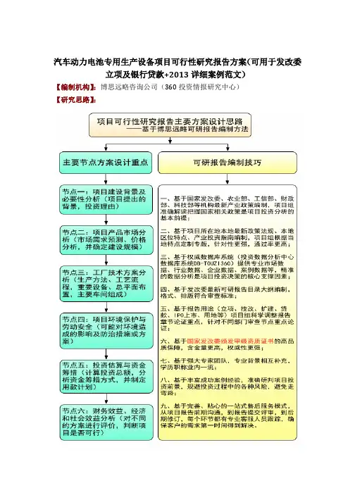 汽车动力电池专用生产设备项目可行性研究报告方案(可用于发改委立项及银行贷款+2013详细案例范文)