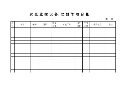 安全监控设备、仪器管理台账