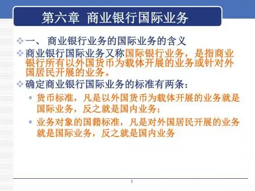 第6章 商业银行国际业务