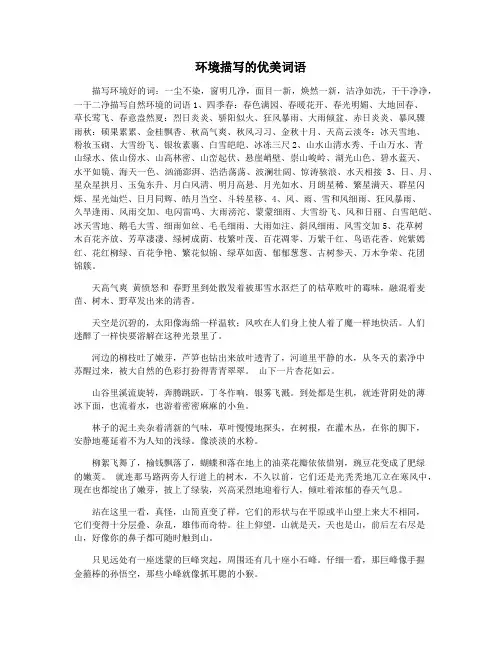 环境描写的优美词语