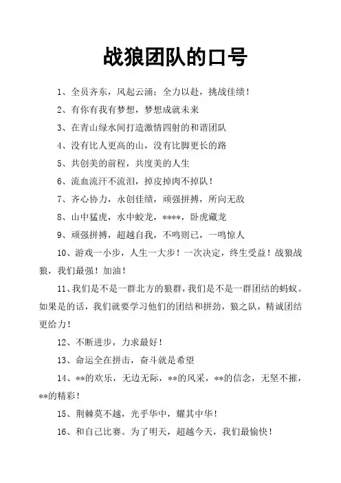 战狼团队的口号
