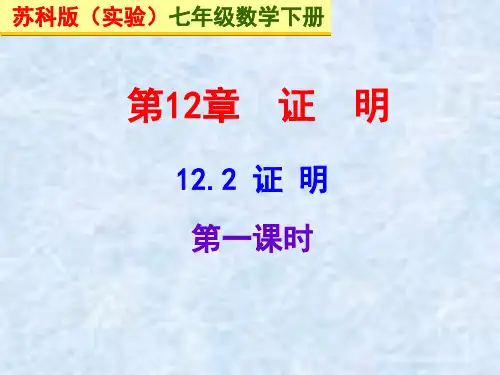 苏科版数学七年级下册12.2《证明(1)》 课件(共32张PPT)