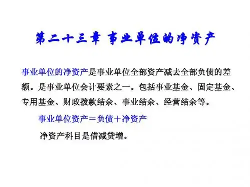 第二十三章 事业单位的净资产