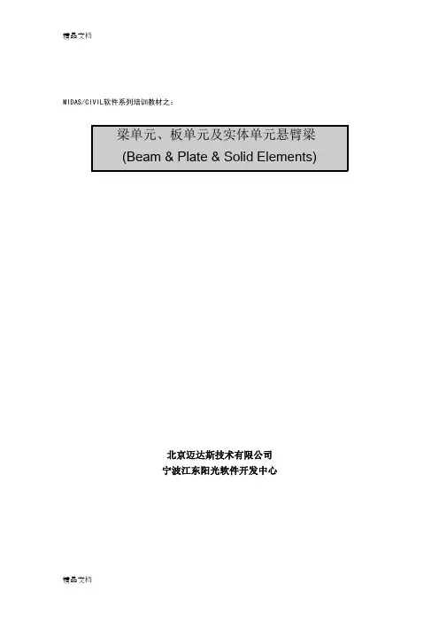 (整理)梁单元、板单元及实体单元悬臂梁