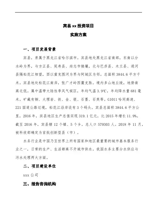 宾县项目实施方案(项目申报参考)