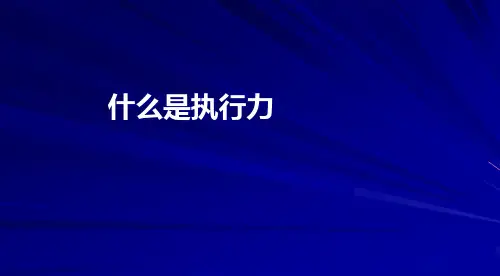 什么是执行力(6)