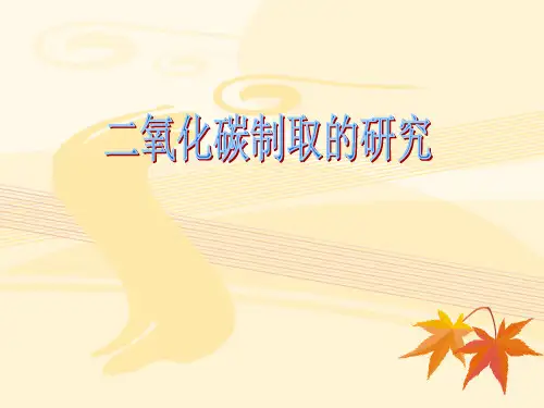 初三化学上学期二氧化碳制取的研究