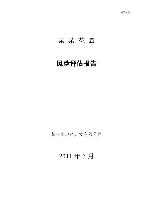 房地产开发项目风险评估报告 2