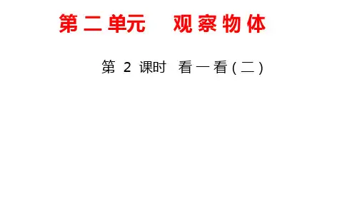 北师大版数学三年级上册教学课件第2单元 观察物体-第2课时 看一看(二)