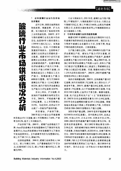 玻璃行业市场供求情况分析