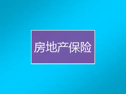 房地产保险-房地产金融