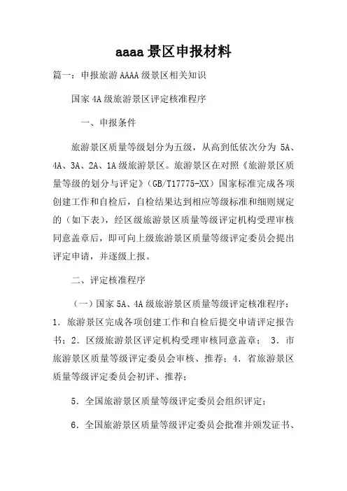 aaaa景区申报材料