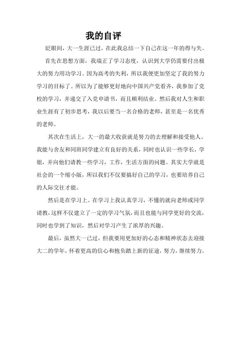 我的自评