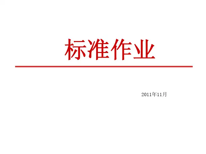 标准作业培训11