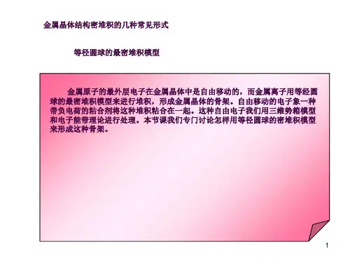 金属晶体结构密堆积的几种常见形式ppt课件