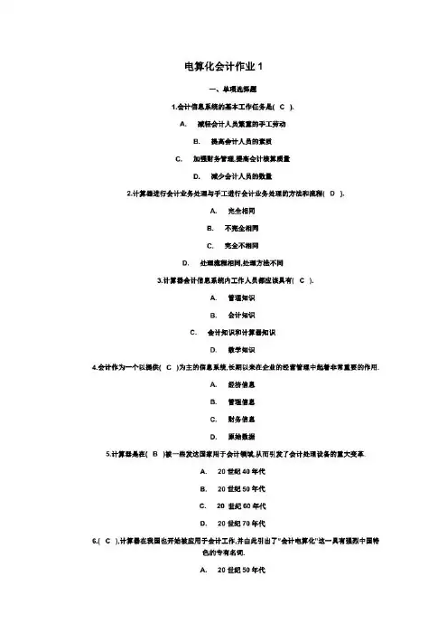 电算化会计作业(27页)