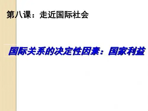 政治:4.8.2《国际关系的决定性因素:国家利益》(新人教必修2)