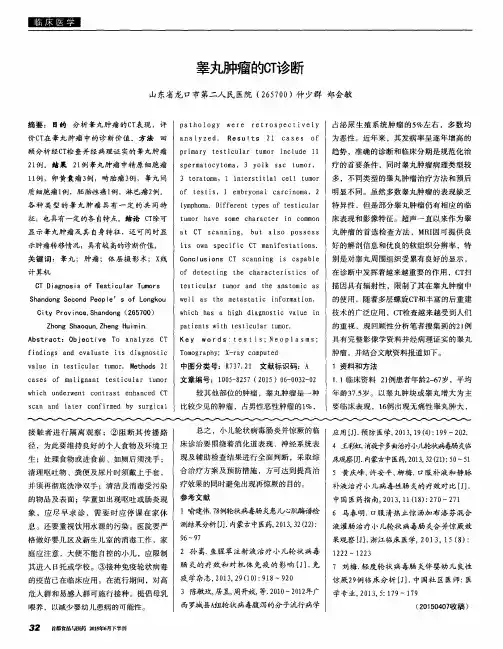 睾丸肿瘤的CT诊断