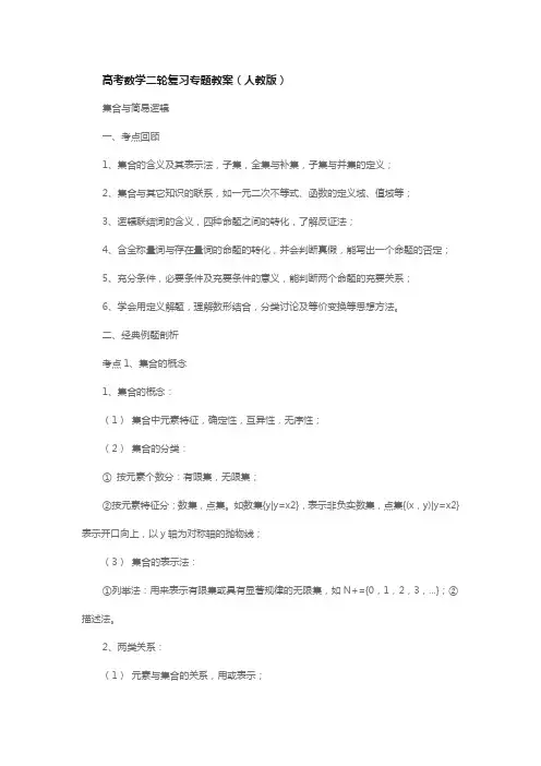 高考数学二轮复习专题教案(人教版)
