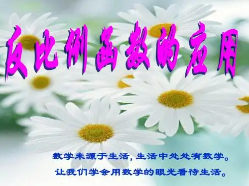 5.3反比例函数应用(一)