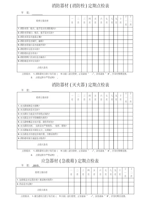 消防器材点检记录表(20200420190458)