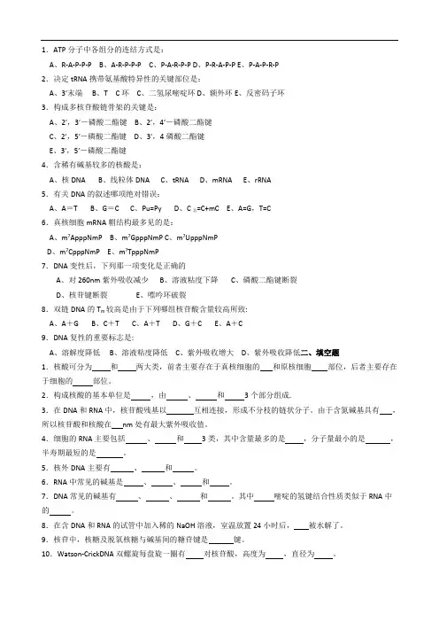 生物化学试题库及其答案——核酸
