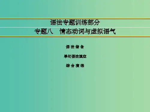 高考英语一轮复习 语法专题训练部分 专题8 情态动词与虚拟语气课件 外研版
