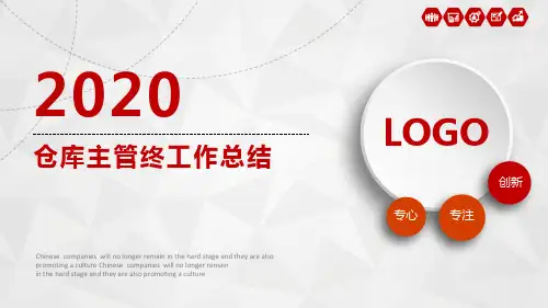【新】仓库主管终工作总结ppt