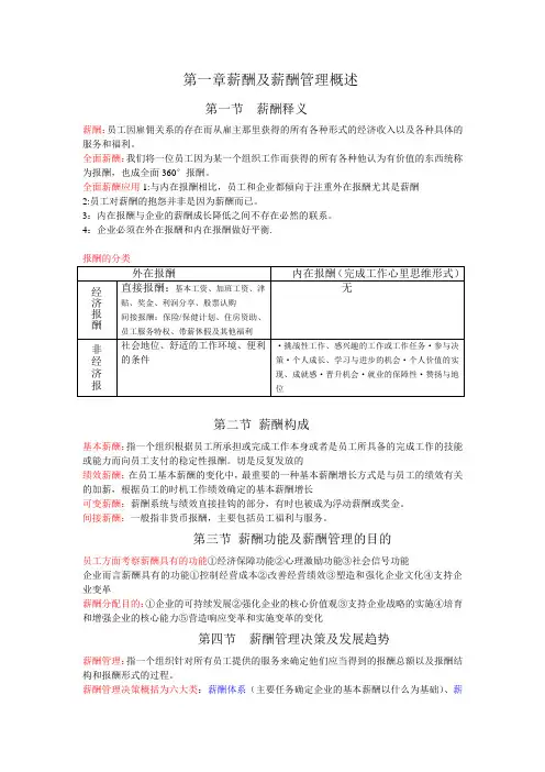 重庆自考人力资源管理-薪酬管理复习资料及公式 2