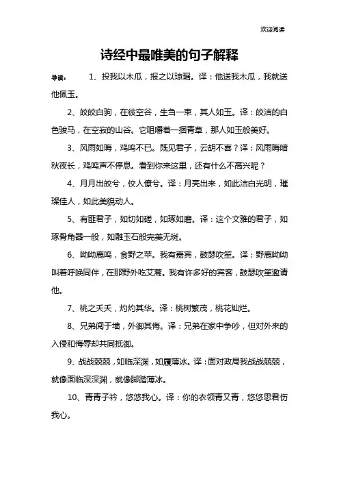 诗经中最唯美的句子解释