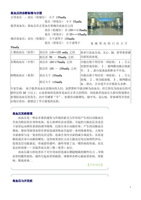 高血压的诊断标准与分型