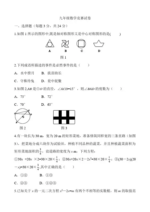 九年级数学竞赛试卷