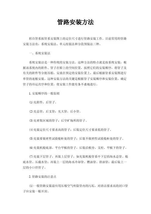 管路安装方法