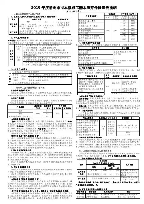 2019年度常州市市本级职工基本医疗保险宣传提纲
