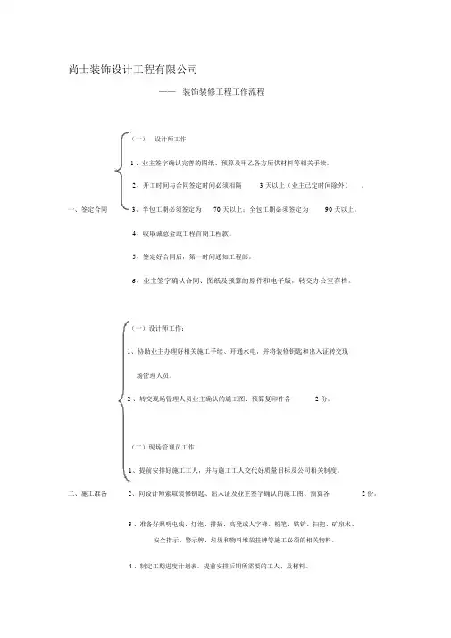 装饰装修工程工作流程