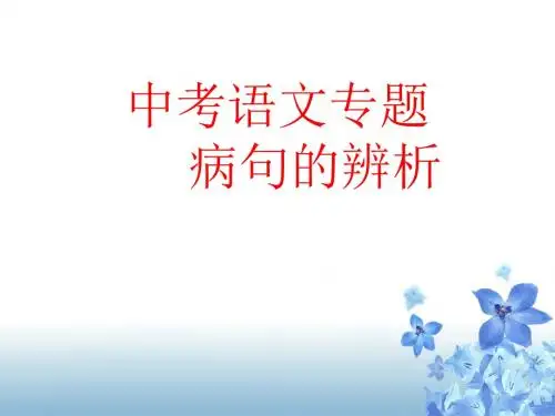 中考语文专题(病句的辨析)