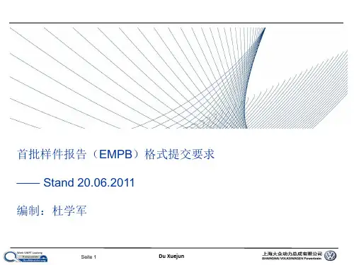 首批认可EMPB报告提交格式要求