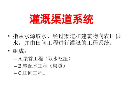 灌溉渠道系统讲解