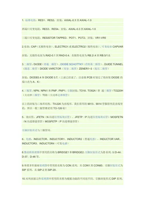 常见元器件封装类型