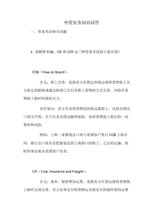 外贸业务知识问答