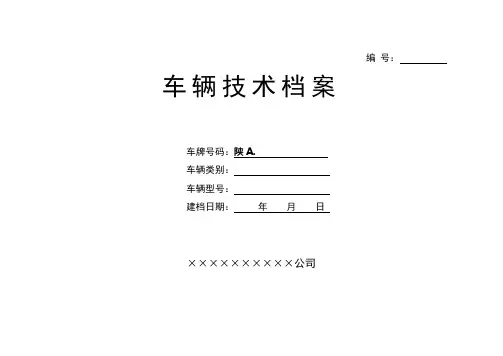 车辆技术档案格式(符合1045-2016标准)