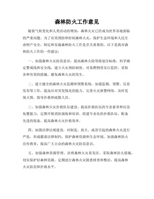 森林防火工作意见