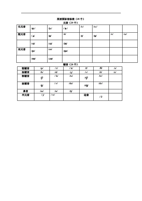 48个音标(word版)