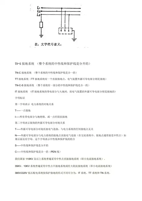 TN C系统与TN C S接地系统和TN S系统是什么意思 